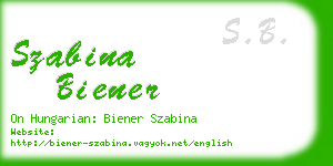 szabina biener business card